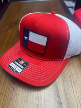 Load image into Gallery viewer, Memorial, TX Trucker Hat - Red/White
