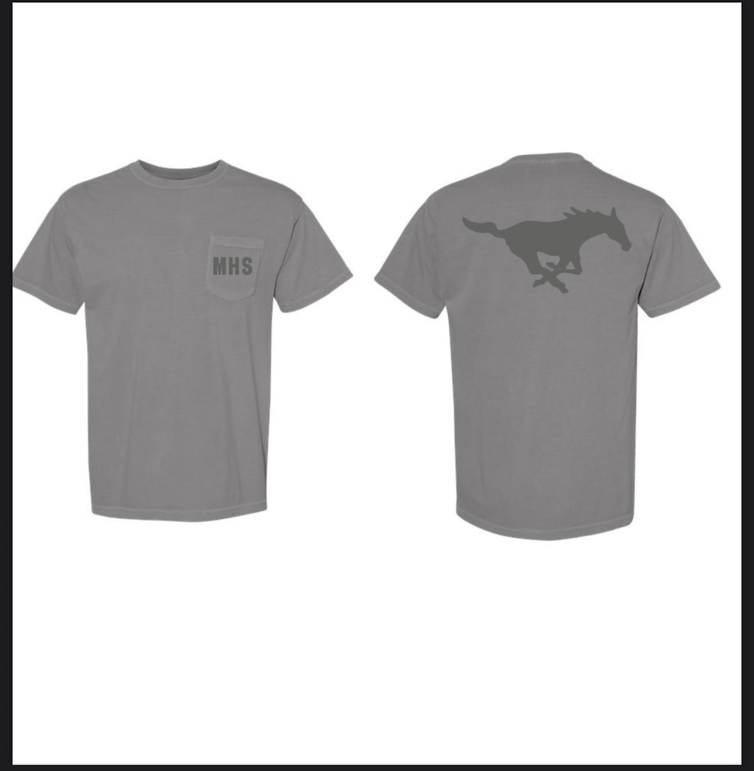 NEW NEW! GREY Monochrome Mustang T-shirt