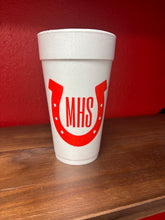 Load image into Gallery viewer, NEW!! NEW!!! Memorial Mustangs Styrofoam Cups - GO BIG RED DESIGN!
