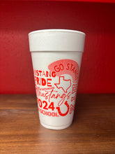 Load image into Gallery viewer, NEW!! NEW!!! Memorial Mustangs Styrofoam Cups - MUSTANG SPIRIT DESIGN
