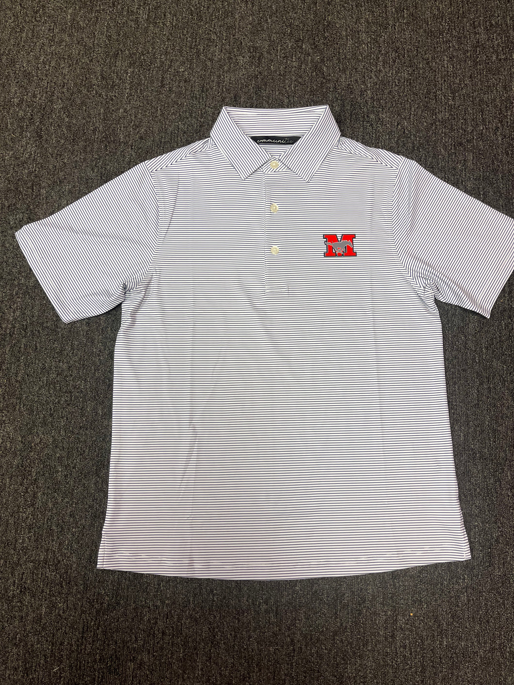 NEW NEW! Memorial Mustang Black Stripe Custom Polo