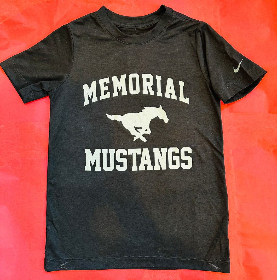 YOUTH Black Memorial Mustangs Nike Tee