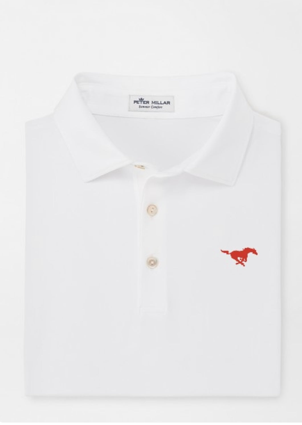 Peter Millar Men's White Solid Stretch Mesh Polo